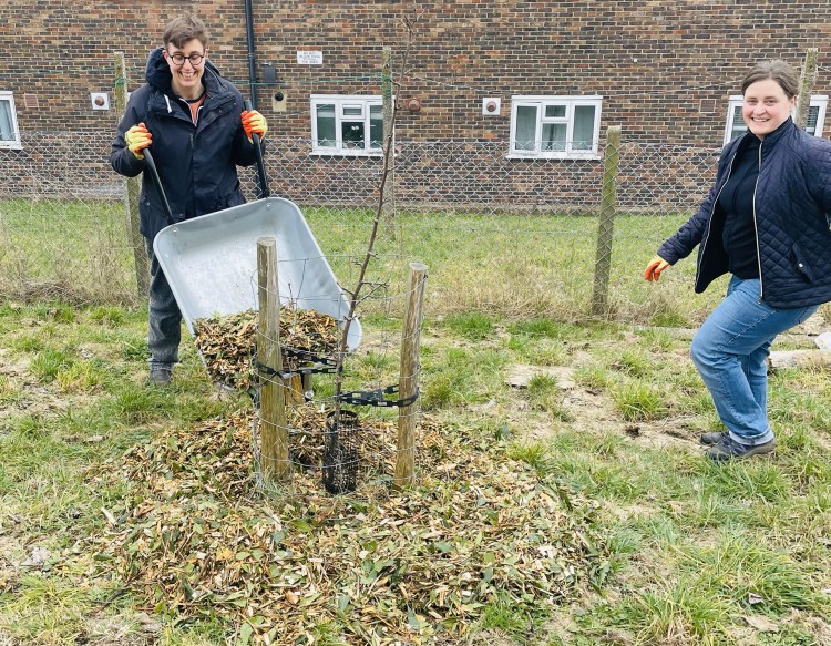 Growing Hollingdean Tree Guardian Volunteers on a grey Sunday morning, March 2023