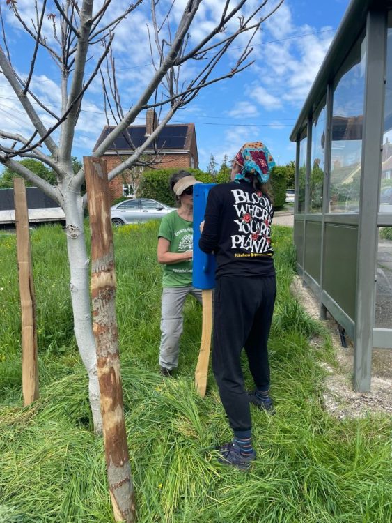 Growing Hollingdean Tree Guardian volunteers gardening on Mountfield wildflower meadow on Sunday 19 May 2024