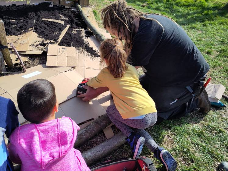 Volunteers planted a new edible forest garden at Hollingdean Park Community Orchard, March 2025