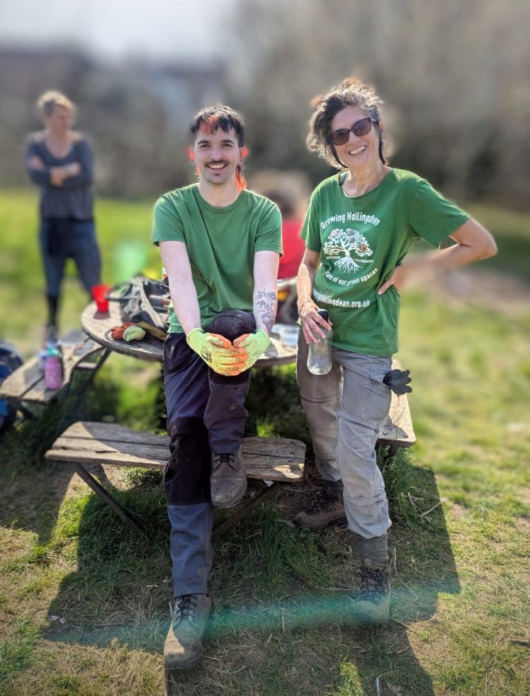 Volunteers planted a new edible forest garden at Hollingdean Park Community Orchard, March 2025