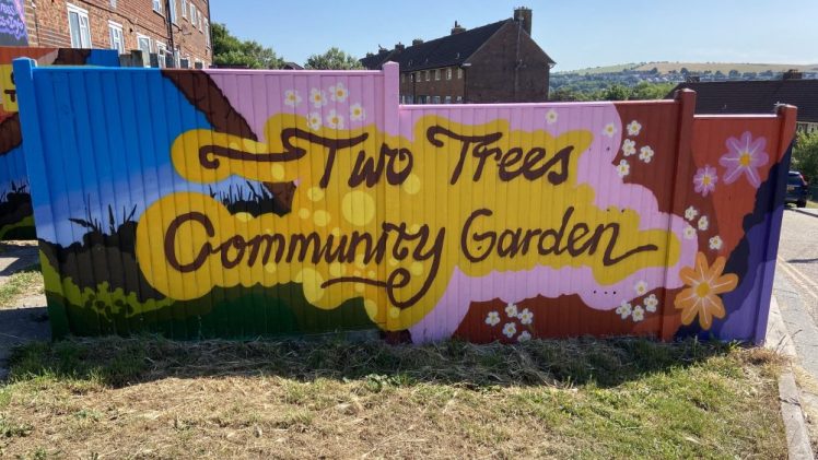 Two Tree Community Garden Mural finished June 2025