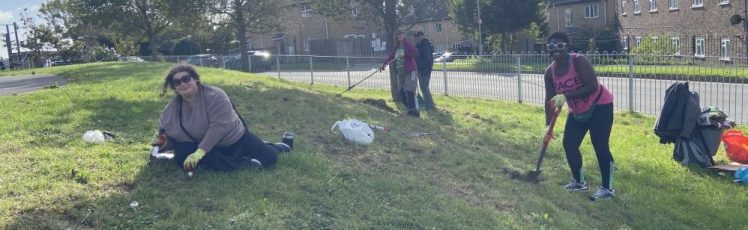 Tree Guardians in Hollingdean Park Wildflower Verge, 5th October 2025