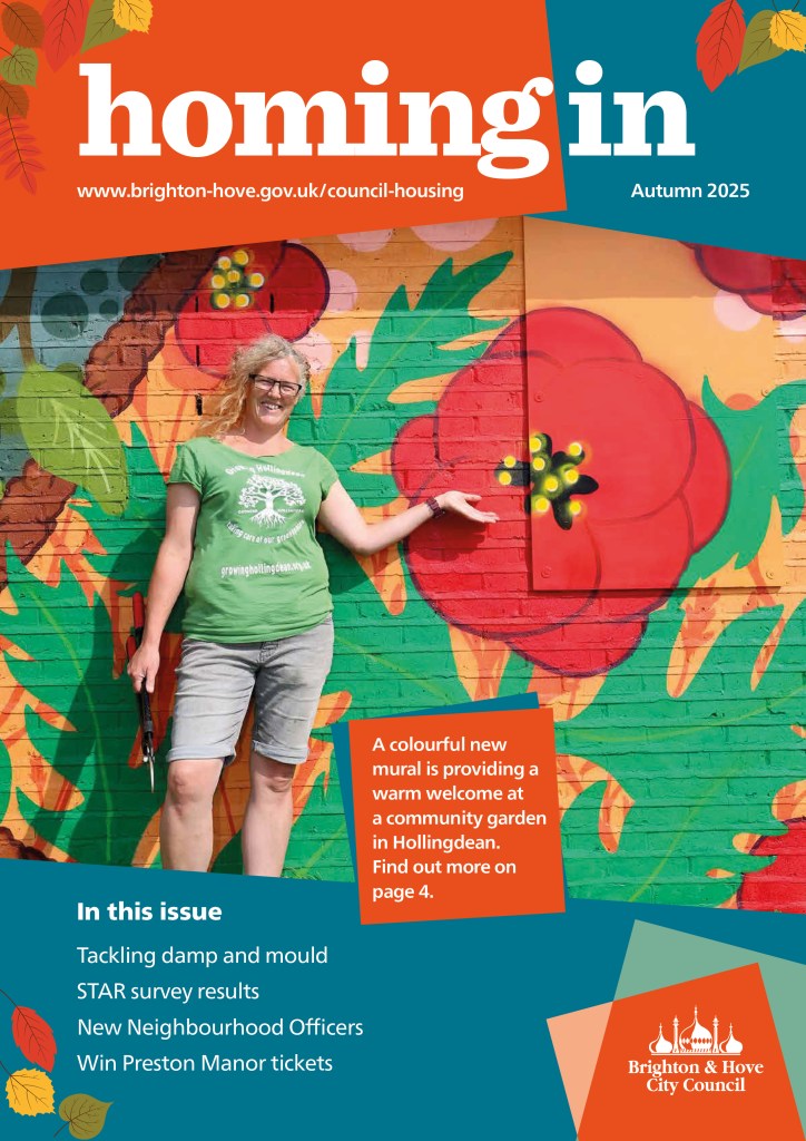 Mel a Growing Hollingdean volunteer on front cover of Homing In Autumn 2025 WEB