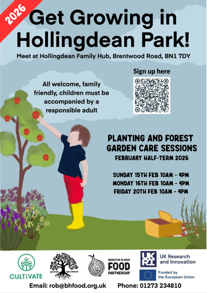 Get Growing in Hollingdean Park, Free Gardening Event, Half Term February 2026 with Growing Hollingdean volunteers