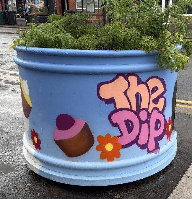 Hollingdean's iconic murals have now been added to the four planters in The Dip. May 2026