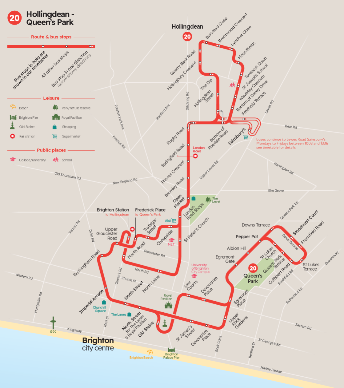 New 20 bus route in Hollingdean June2026
